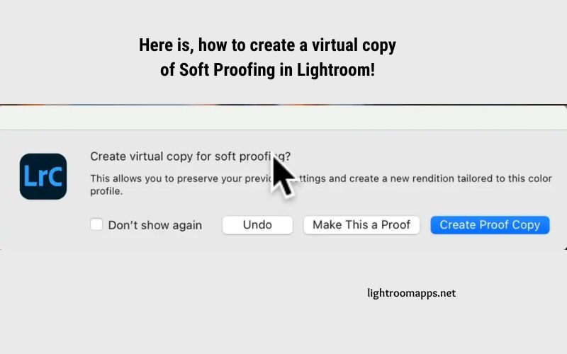 Create a virtual Copy of Soft Proofing in Lightroom