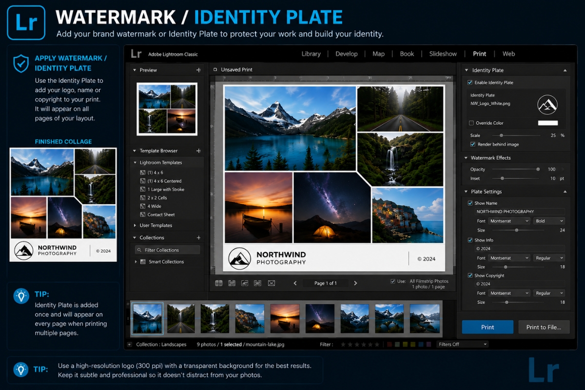 Add watermark in Lightroom